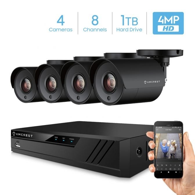 Amcrest 8 Channel 1TB Video Security System with 4 Outdoor Cameras AMDV40M8-4...
