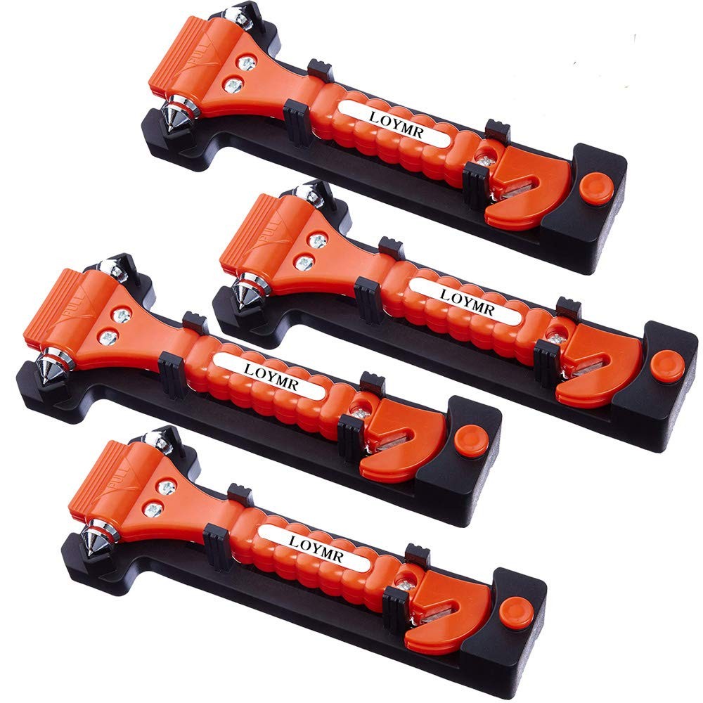 4Pack Car Safety Hammer, Window Breaker & Seat Belt Cutter Emergency Tool