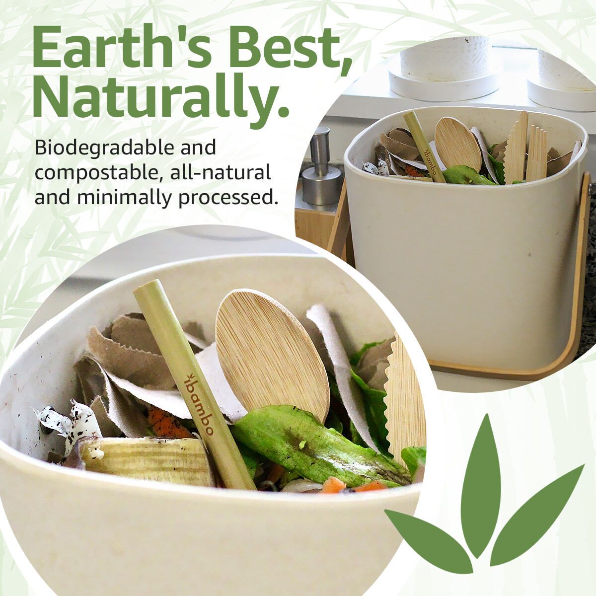 Ibambo Bamboo Reusable Straws - Straw Cleaners Included, Compostable & Washable