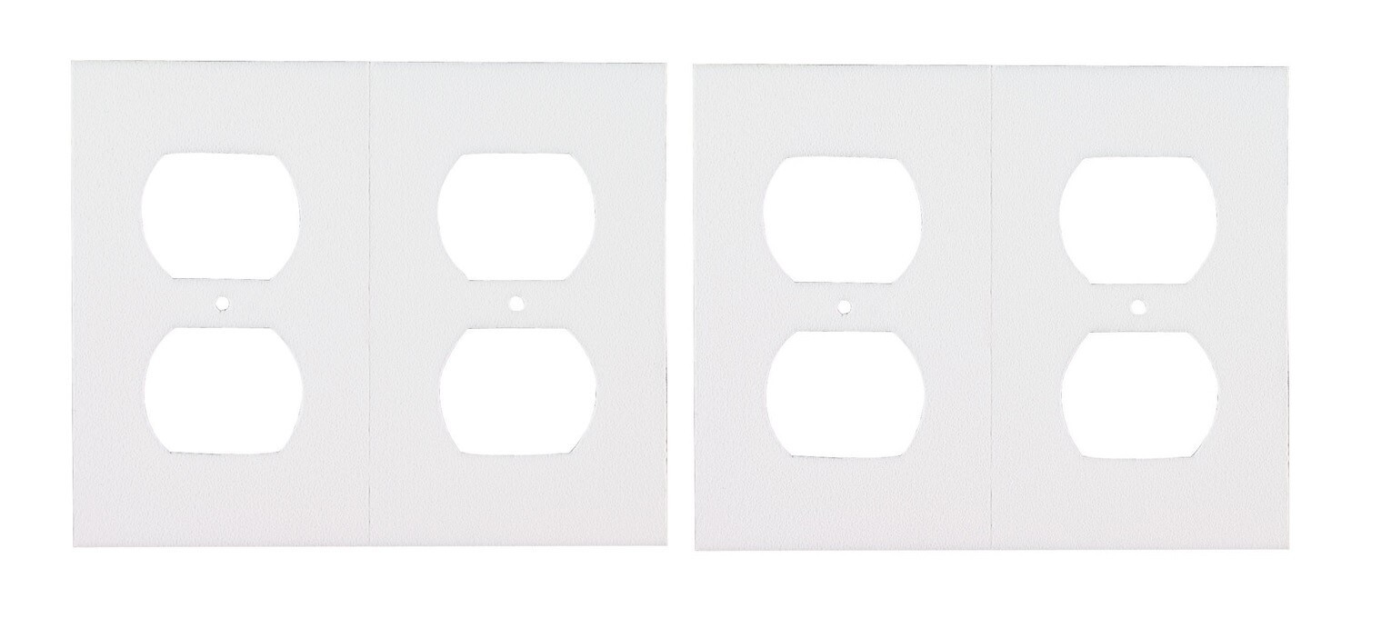 2~ M-D FOAM White WALL PLATE Standard SEALERS Duplex Outlet SEALS AIR DRAFTS 6pk