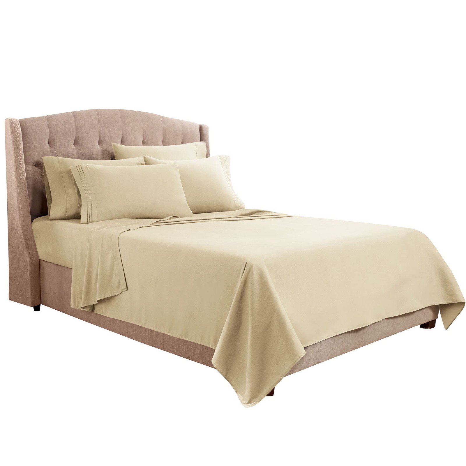 Flex Top King Sheets, 6 Piece Set - Hotel Luxury Sheets for Top Split King Be...