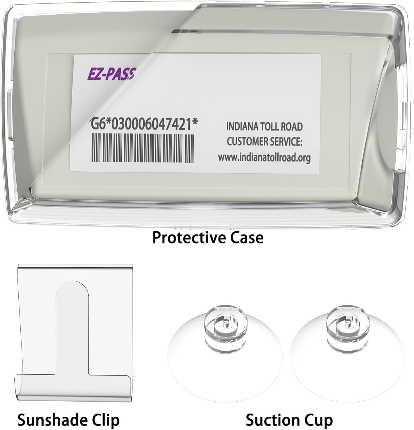 2024 Upgraded EZ-Pass Holder - Strong Suction Cup Mount for Transparent