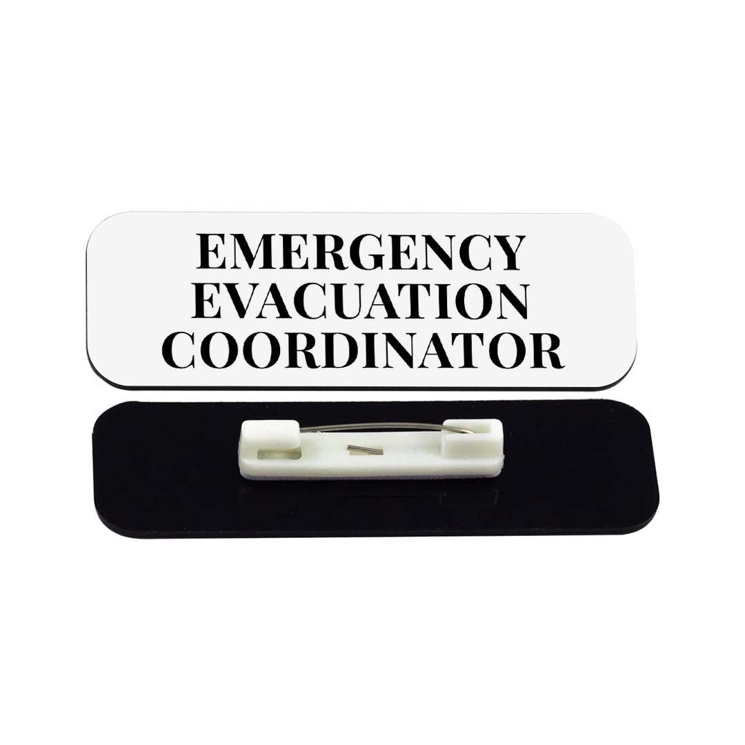 Emergency Evacuation Coordinator 1 x 3" Rounded Corner Name Badge