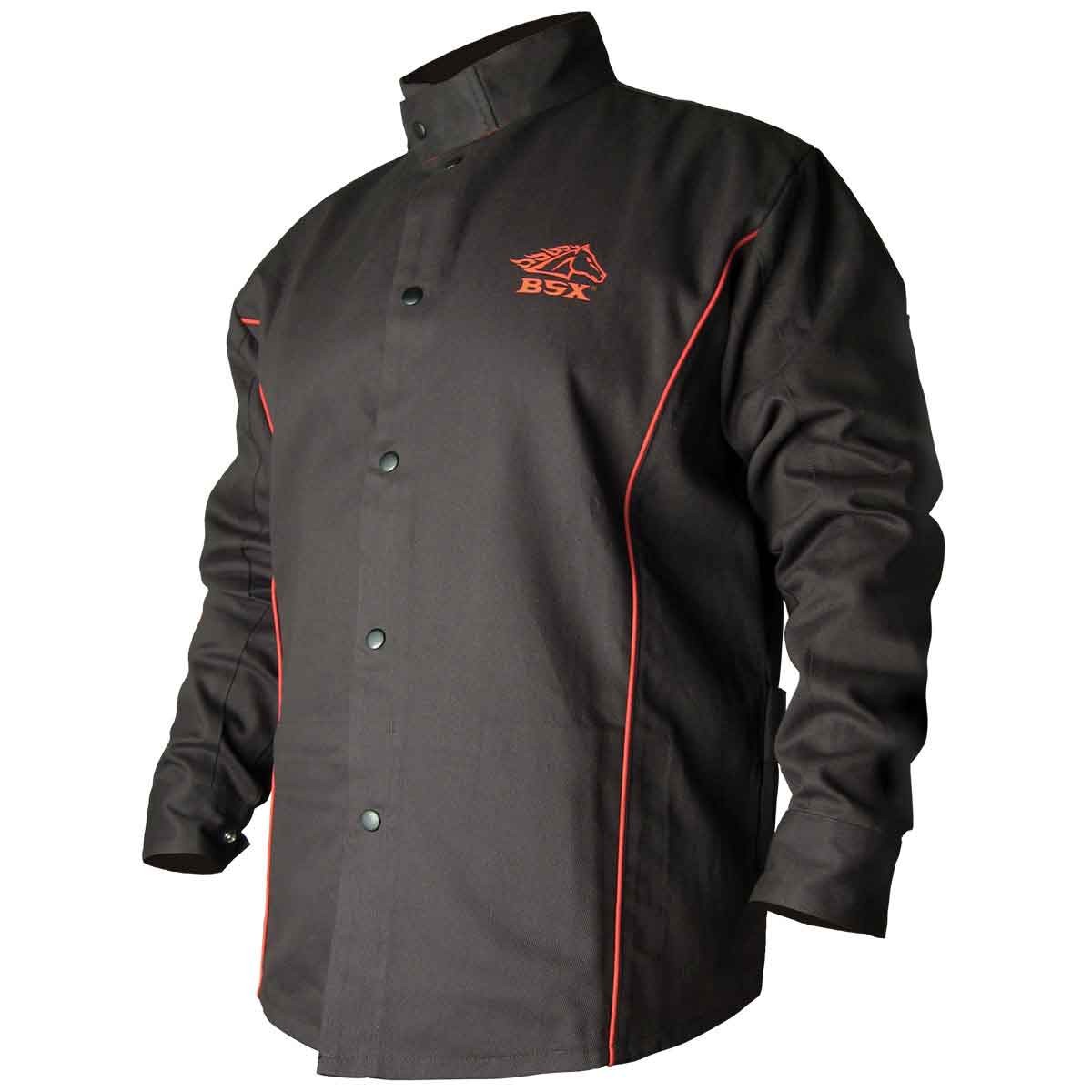 Black Stallion B9C BSX Contoured FR Cotton Welding Jacket Black/Red 4X-Large