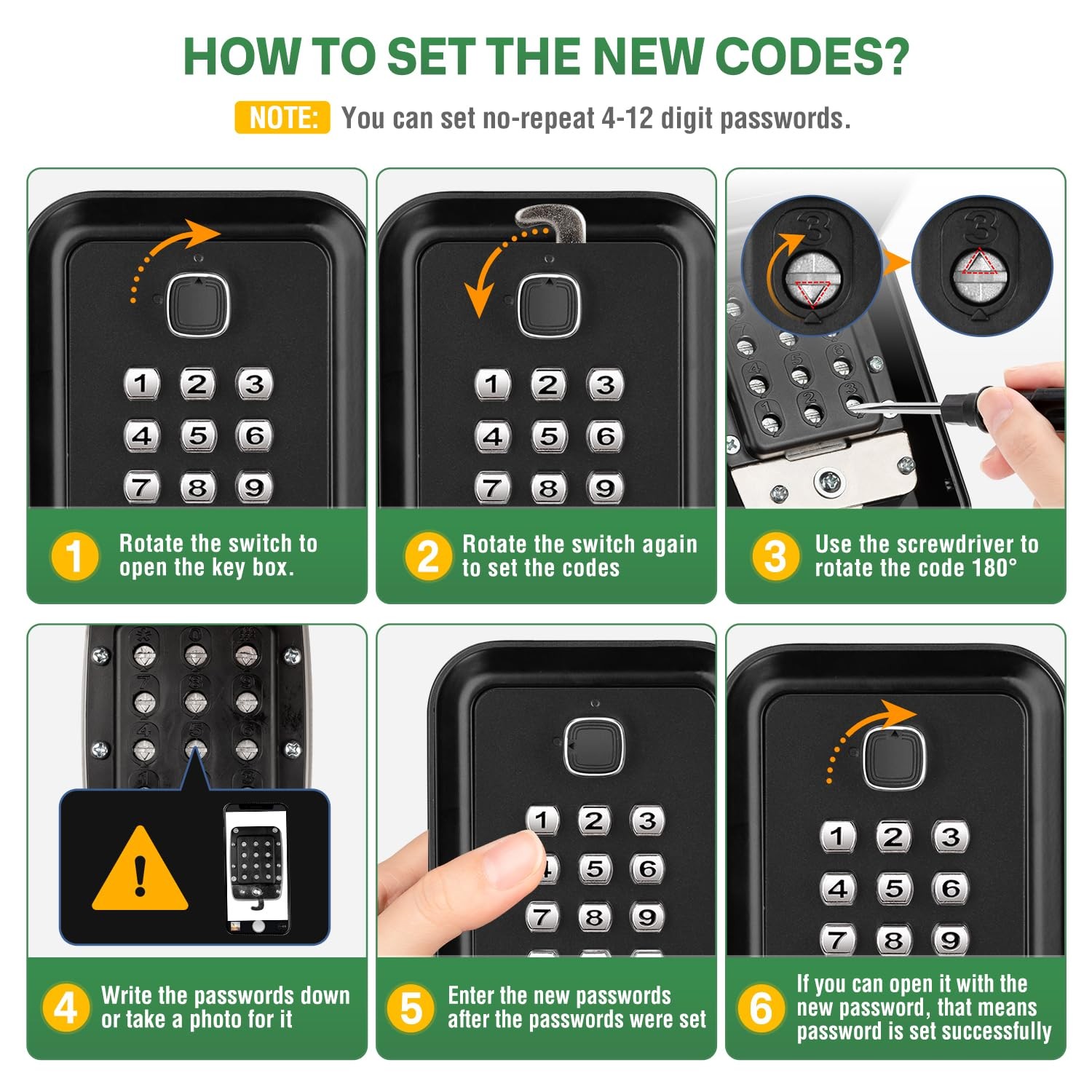 Lock Box for Keys with Code, Waterproof Key Boxs Wall Mount 12-Digit Keypad L...