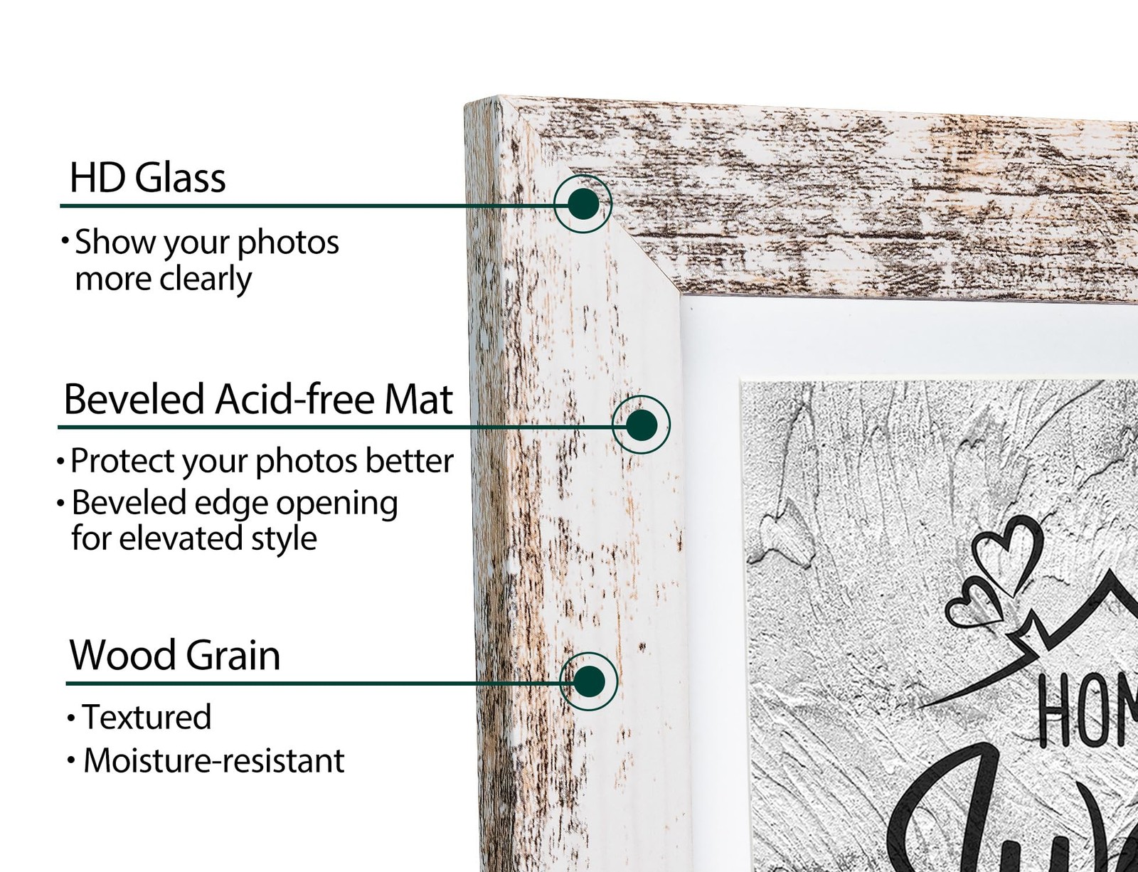 Califortree Rustic White 5x7 Picture Frame - - 2 Pack,