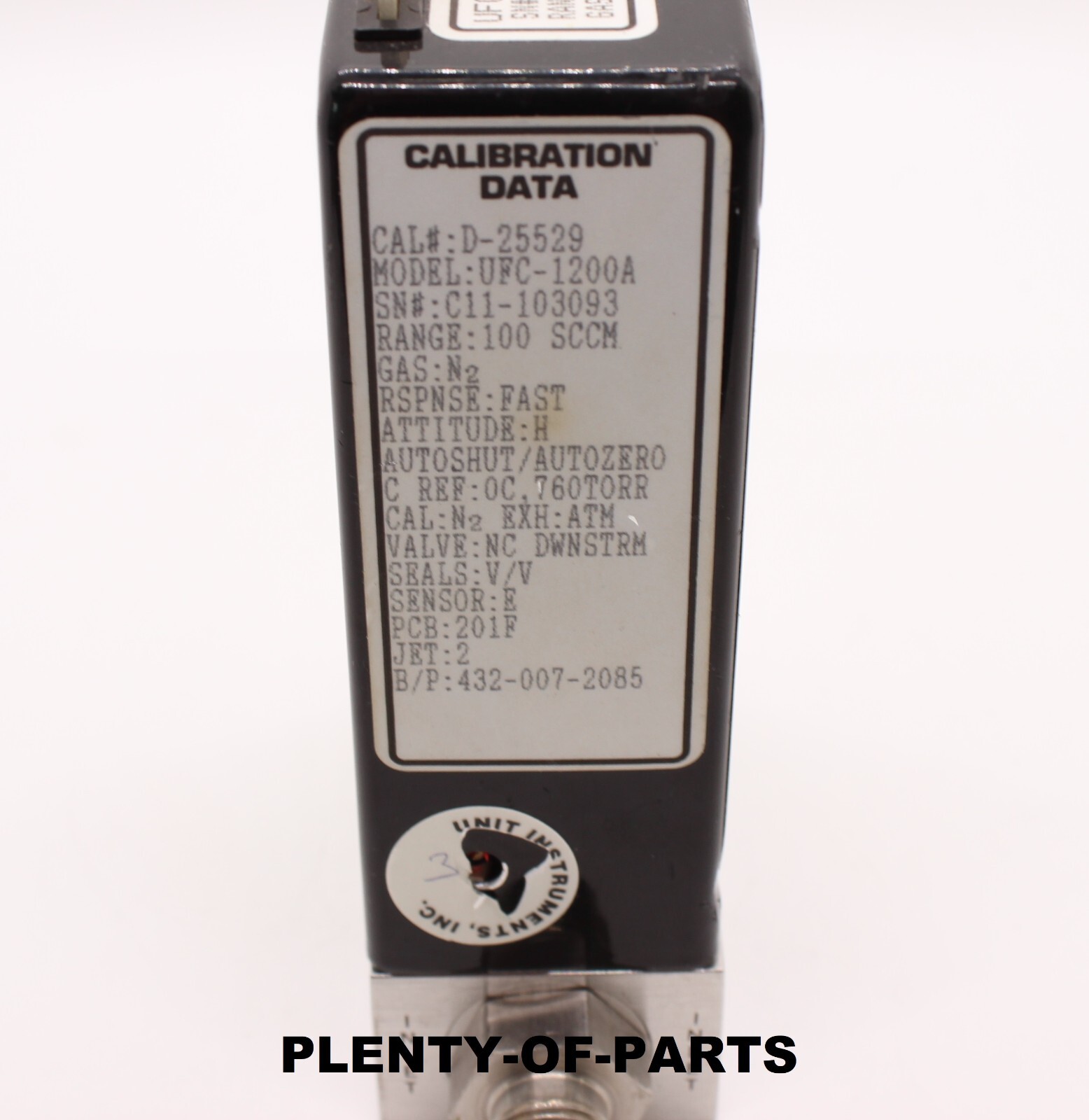 Unit Instruments Mass Flow Controller 1200A Series N2 500psi Max 100SCCM