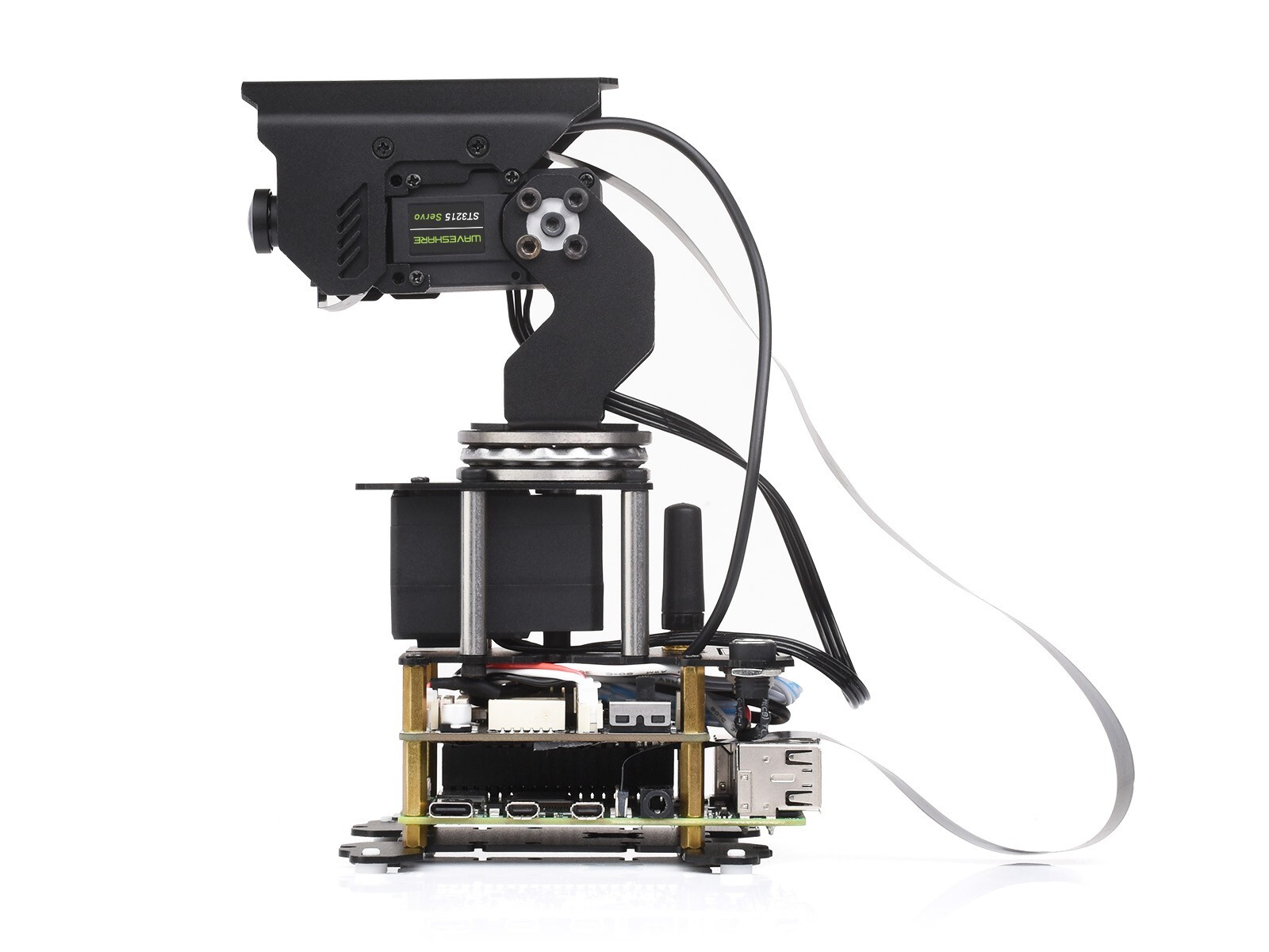 Waveshare 360° Omnidirectional High-Torque 2-Axis Expandable Pan-Tilt Camera