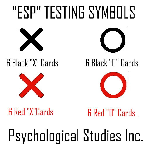 BLACK & RED ESP TESTING SYMBOLS DECK BY PSYCHOLOGICAL STUDIES INC.