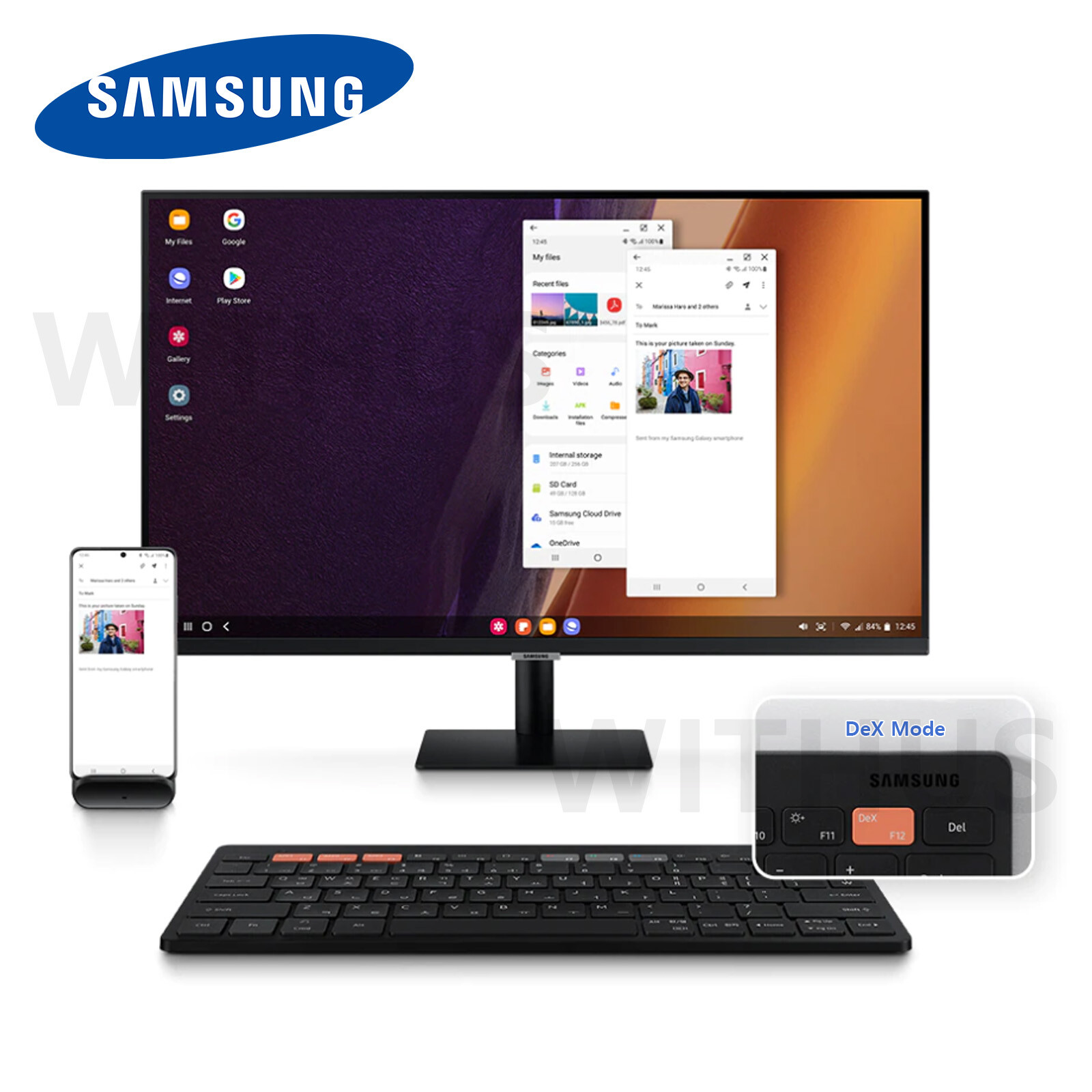 SAMSUNG Smart Bluetooth Wireless Keyboard Trio 500 Multi Pairing EJ-B3400