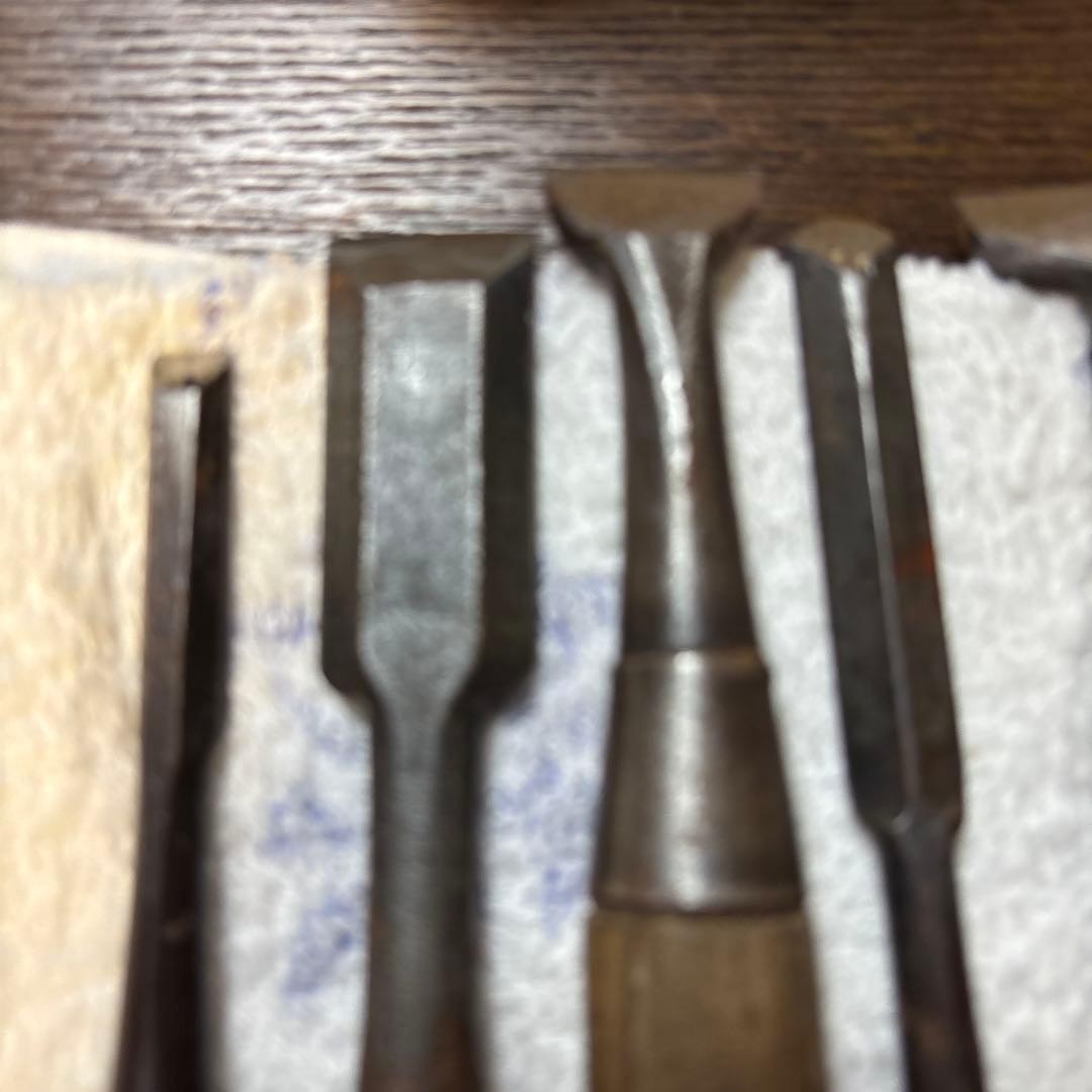 Vintage Japanese Chisel Set Tool 7 Pieces Carpentry