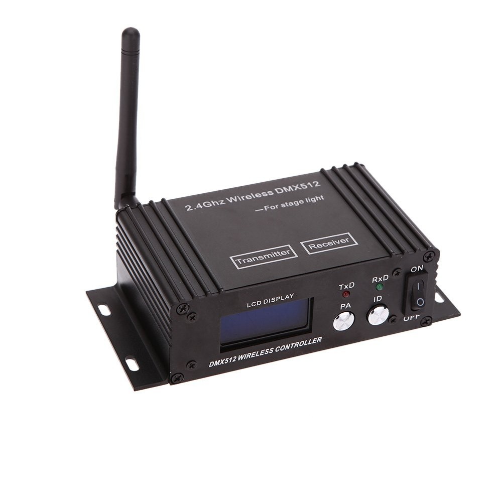 Wireless DMX 512 Controller with LCD Display, Power Adjustable Transmitter & Rec