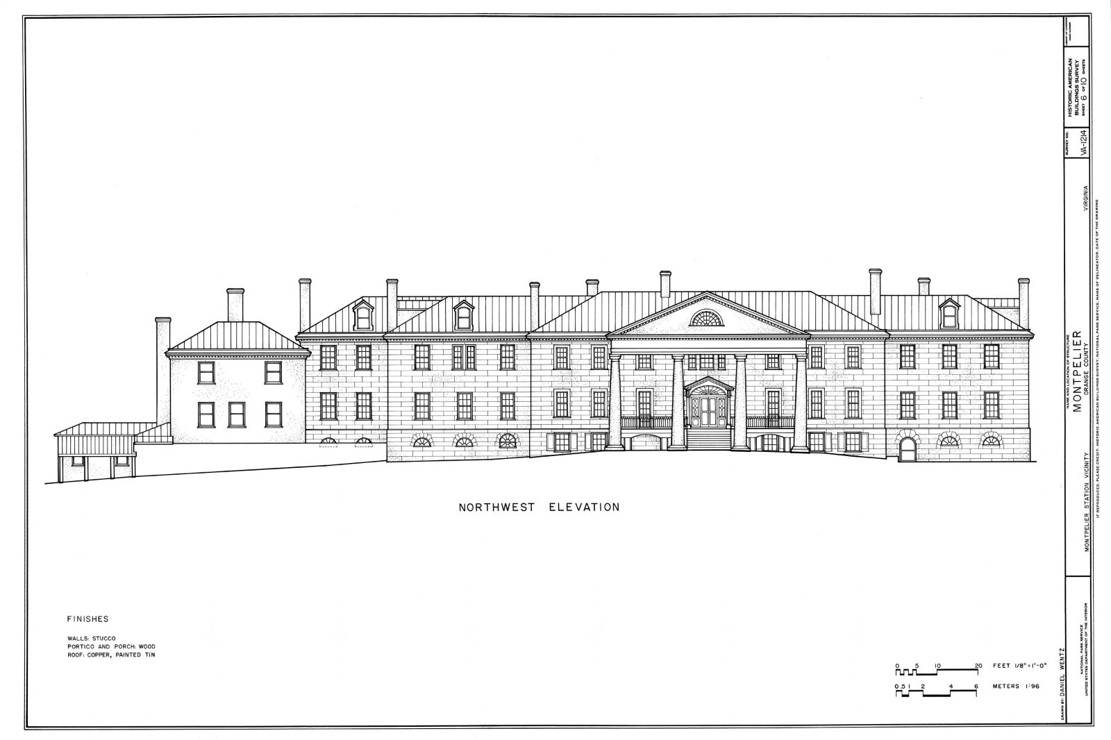 Montpelier, a Southern Colonial Country Mansion, printed architectural plans