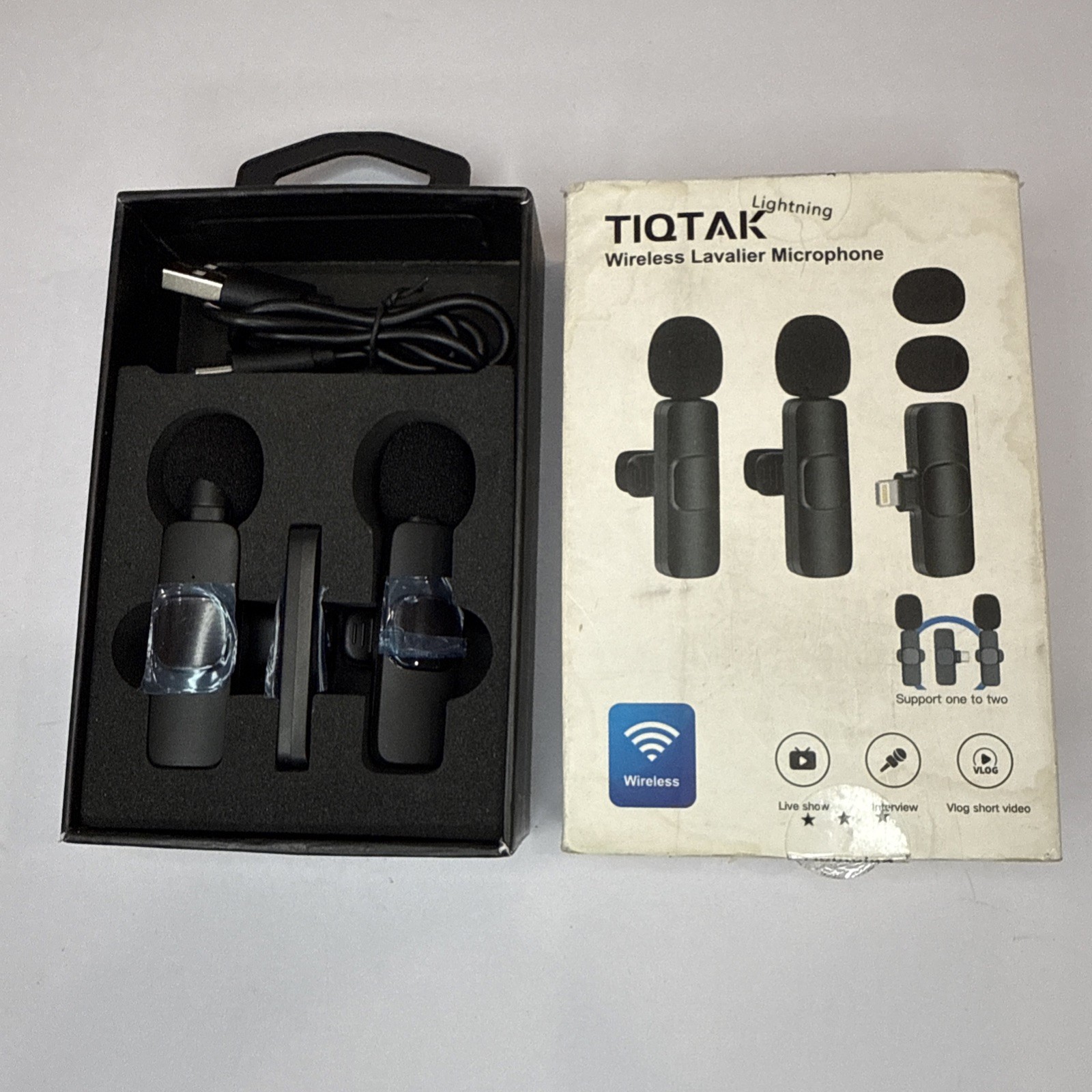 Tiqtak Wireless Lavalier Dual Microphone TK004 for Apple Lightning