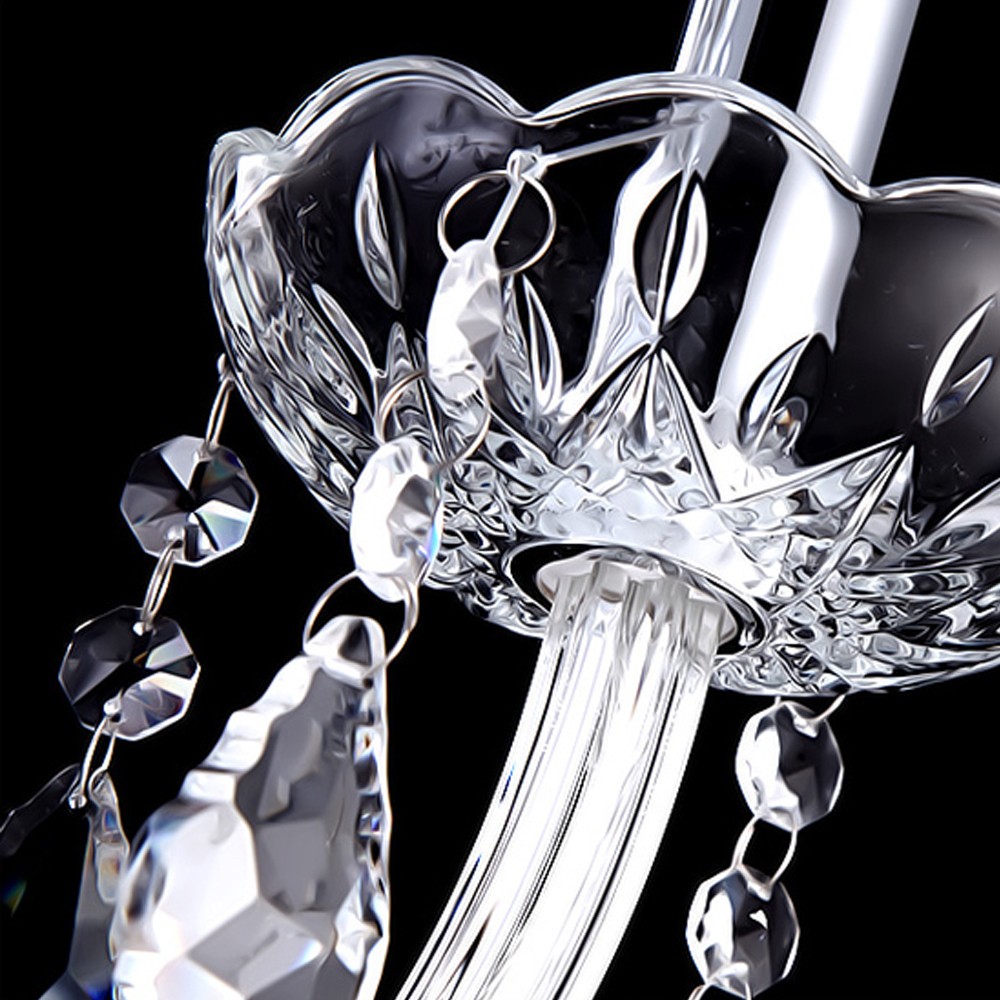 E12 Elegant Crystal Candle Decoration Chandelier Pendant Ceiling Light 6 Lamp