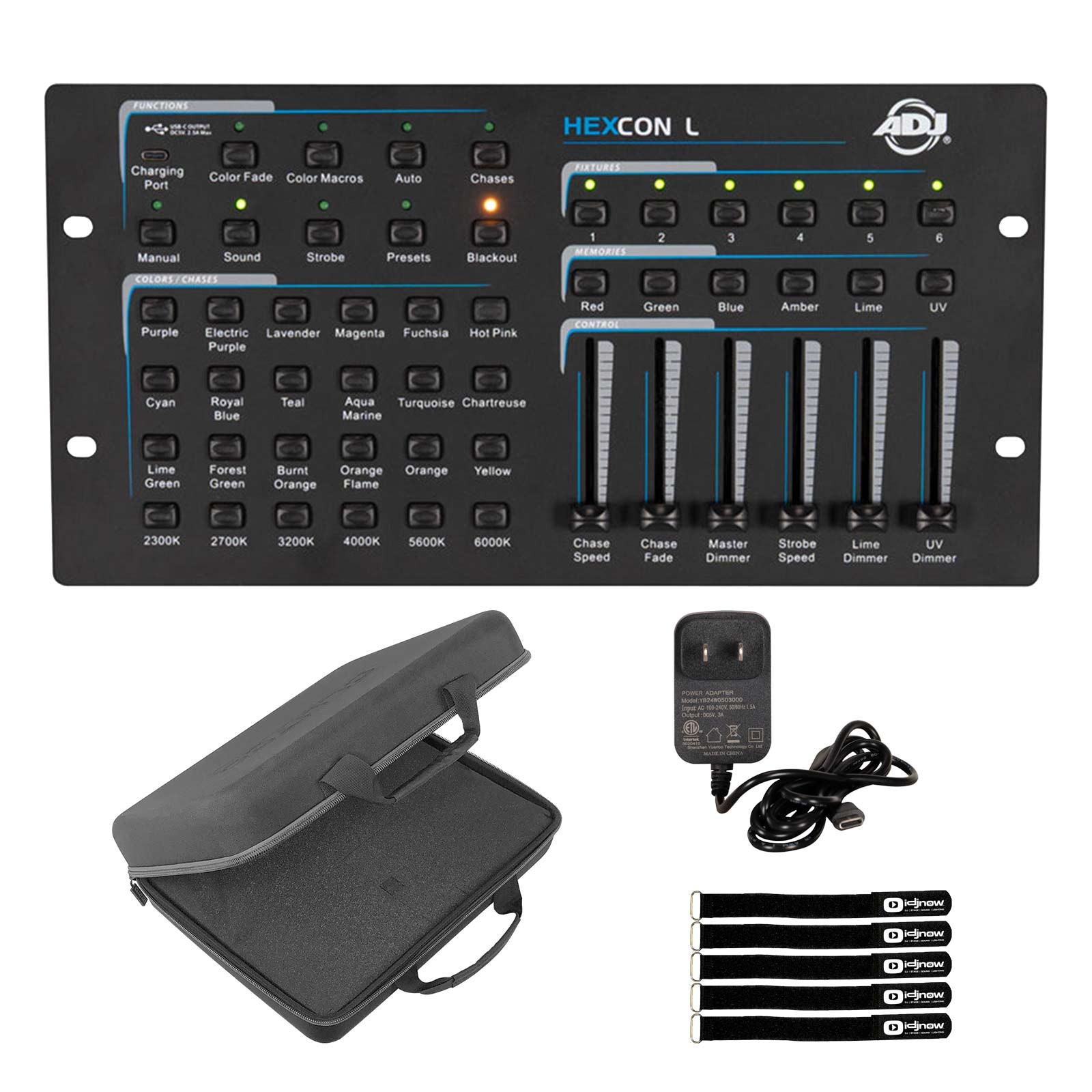 ADJ Hexcon L 36-Channel DMX Controller for LED Fixtures with Case idjnow