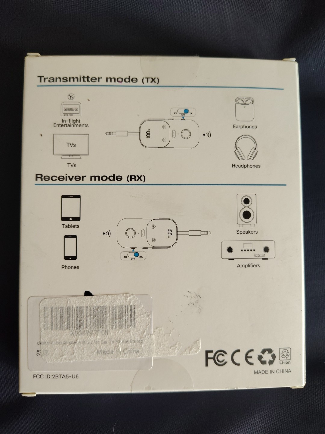 2 in 1 bluetooth audio receiver & transmitter