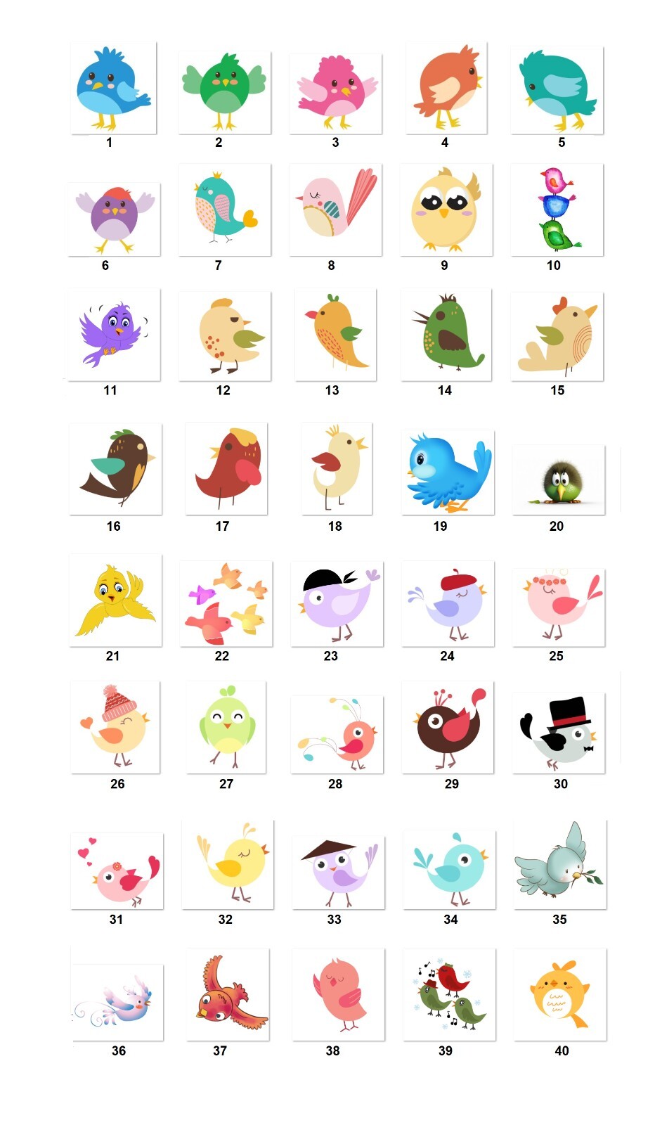 Personalized Address Labels Cute Cartoon Birds (FA 34)