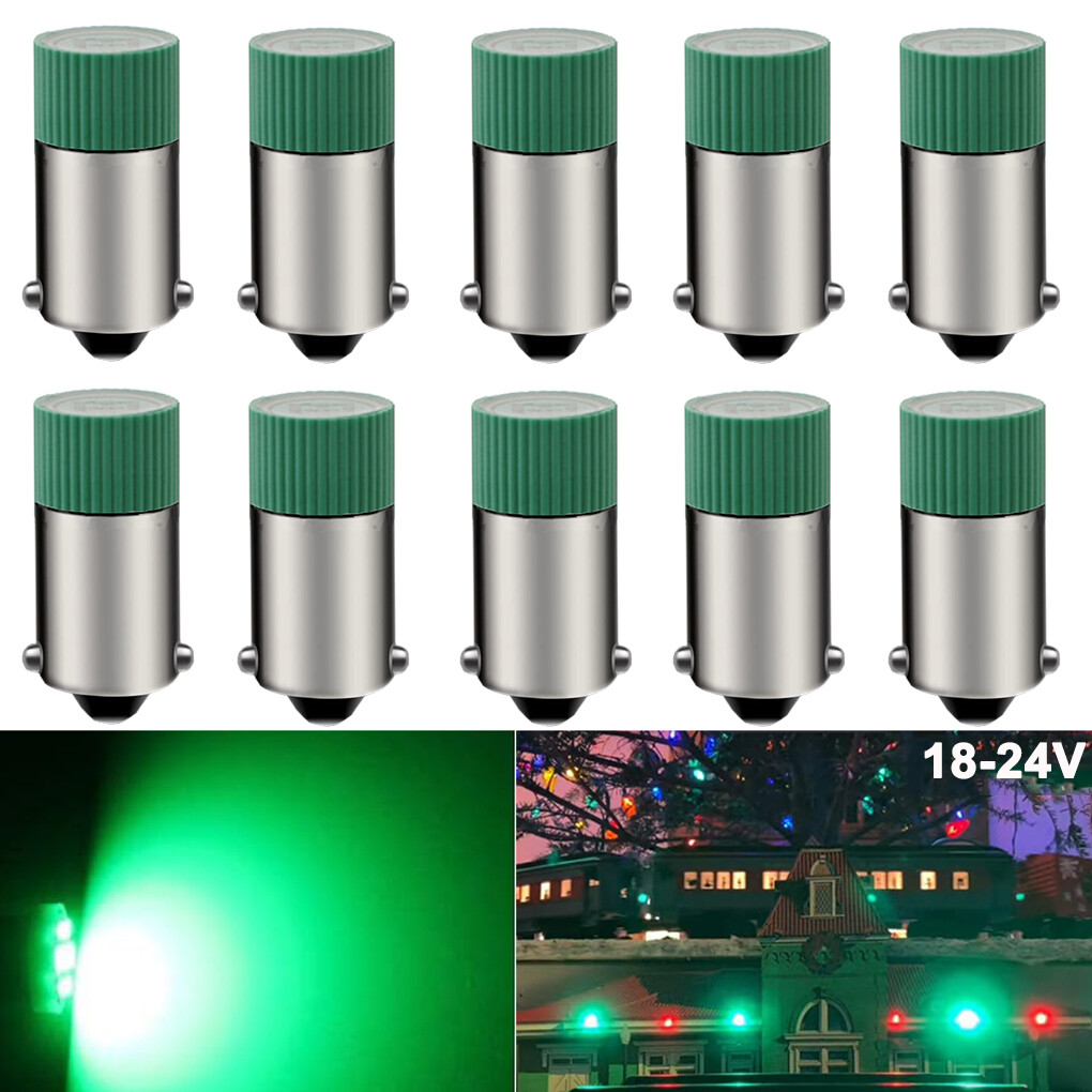 10Pcs #53 1445R Green LED Bulbs (AKA L53R, 53-301/L53G, 53-302) For Lionel