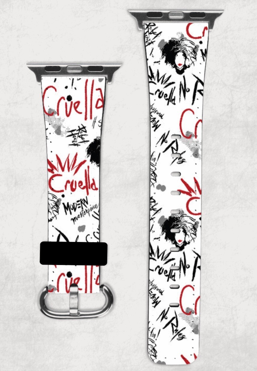 Disney Cruella da Vil 101 Dalmatians Apple Watch Band NEW 38/40/41 & 42/44/45