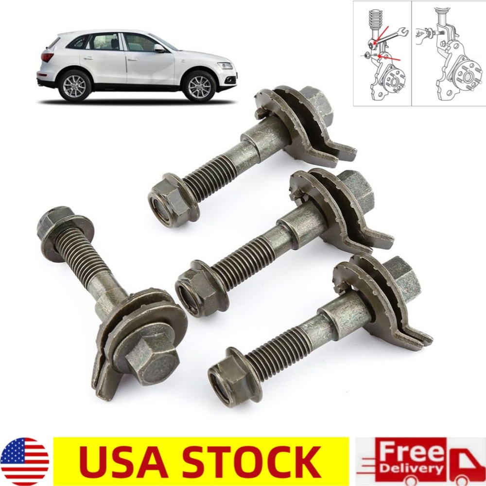 4PCS CAR FRONT LEFT & RIGHT CAMBER ALIGNMENT 17MM/0.67" ADJUSTABLE CAM BOLTS KIT