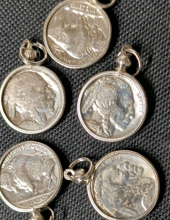 5 Buffalo Indian Head Nickel Coin Jewelry Pendant Charm