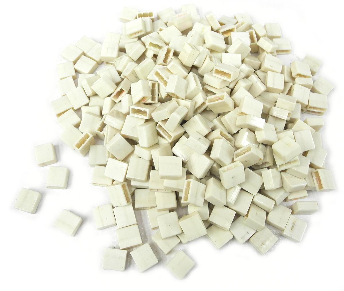 Approx. 340 Pcs. Used White Caps For Standard Schadow Type Switches, 12x6 mm. KM