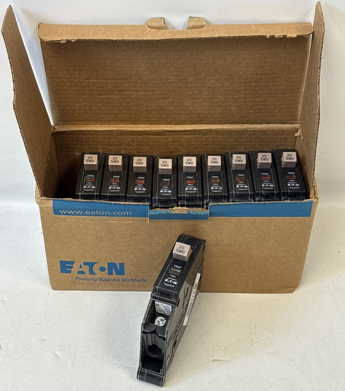 (10) EATON CHF120 Circuit Breakers 20 AMP 1 Pole Type CH - New Box of 10