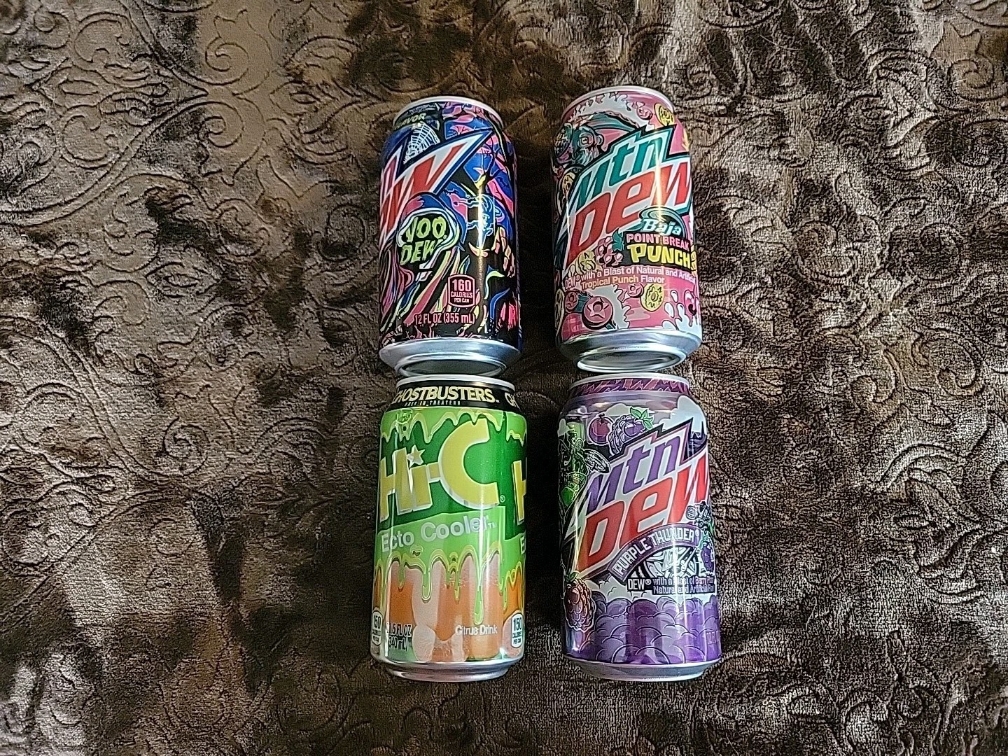 Mountain Dew Rare/OOP Lot Of 4 Full 12oz Cans !! Voodew, Hi-C Ecto Cooler