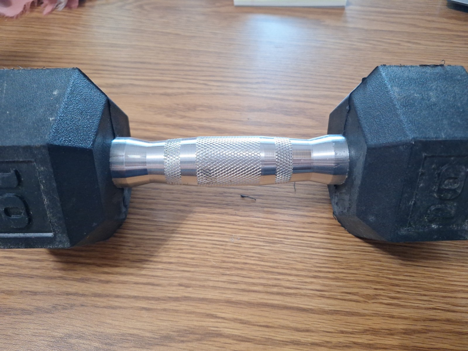 Rubber Hex 10 Pound Dumbbell Hand Weight Chrome Handle
