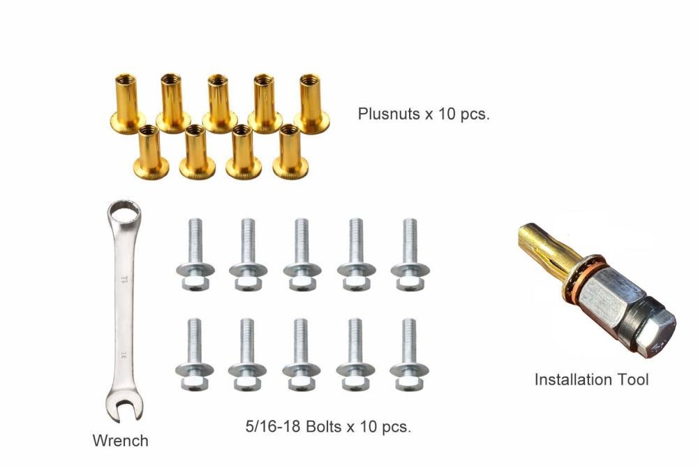 Rivet Nut Pre-Bullbed Plusnut Installation Kit with Setting Tool 5/16-18 Rivnuts