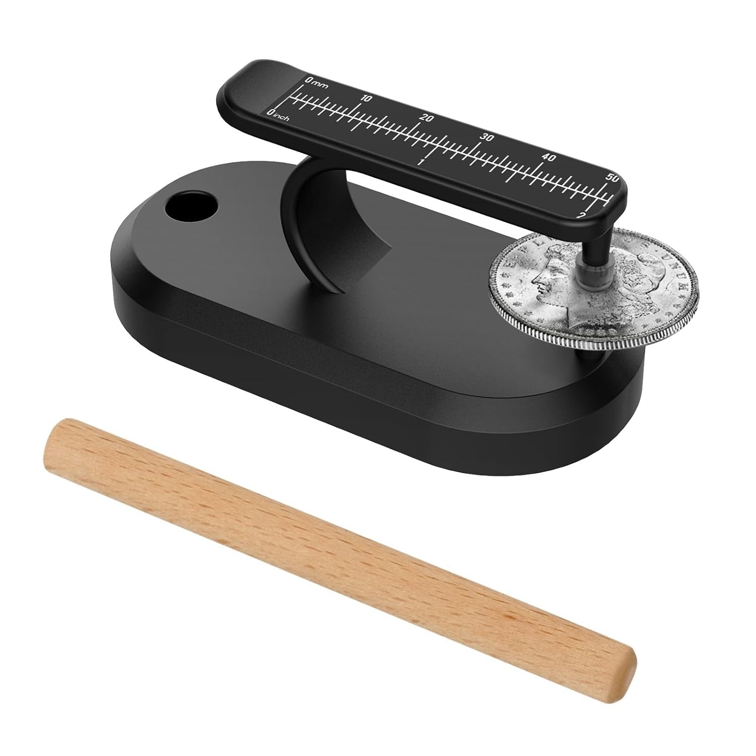 Coin Ping Tester - Resonant Ping Sound Detection and Diameter Comparison - Black