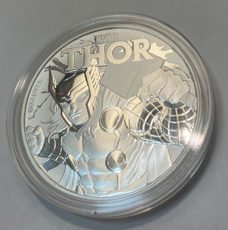 2018 Tuvalu Marvel Thor 1oz Silver Coin In Capsule