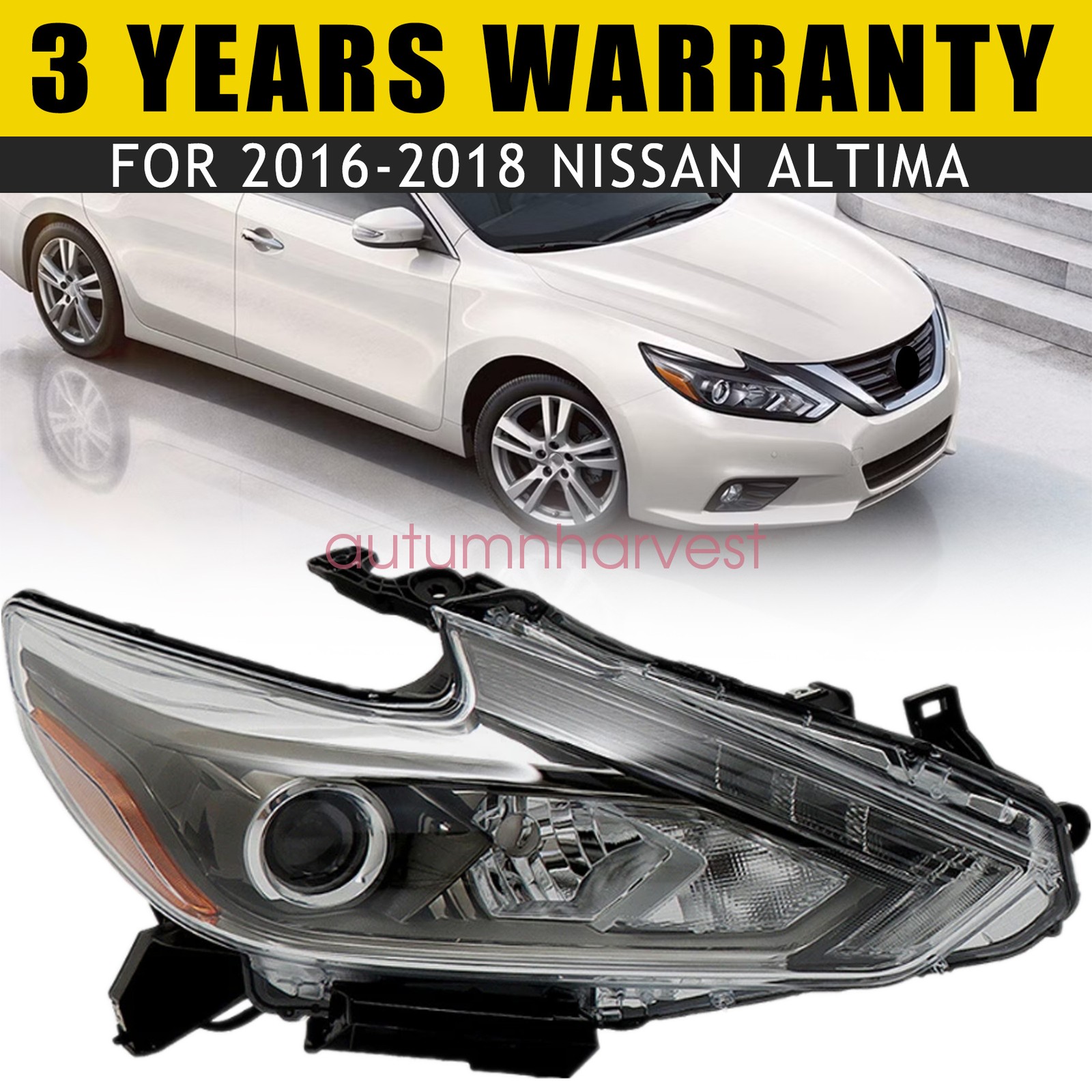 LED Headlight Headlamp With DRL Right Passenger Side For 2016-2018 Nissan Altima