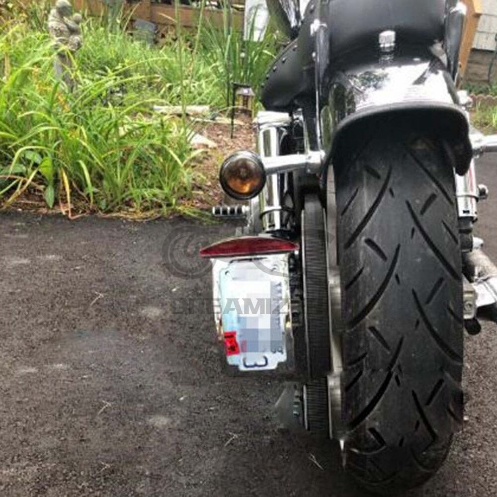 Universal Black Motorcycle BRAKE Tail LED LIGHT Side Mount License Plate Holder