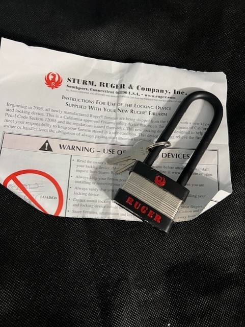 Sturm, Ruger & Co 5035 3 1/2" Shank Firearm Safety Padlock Locking Device