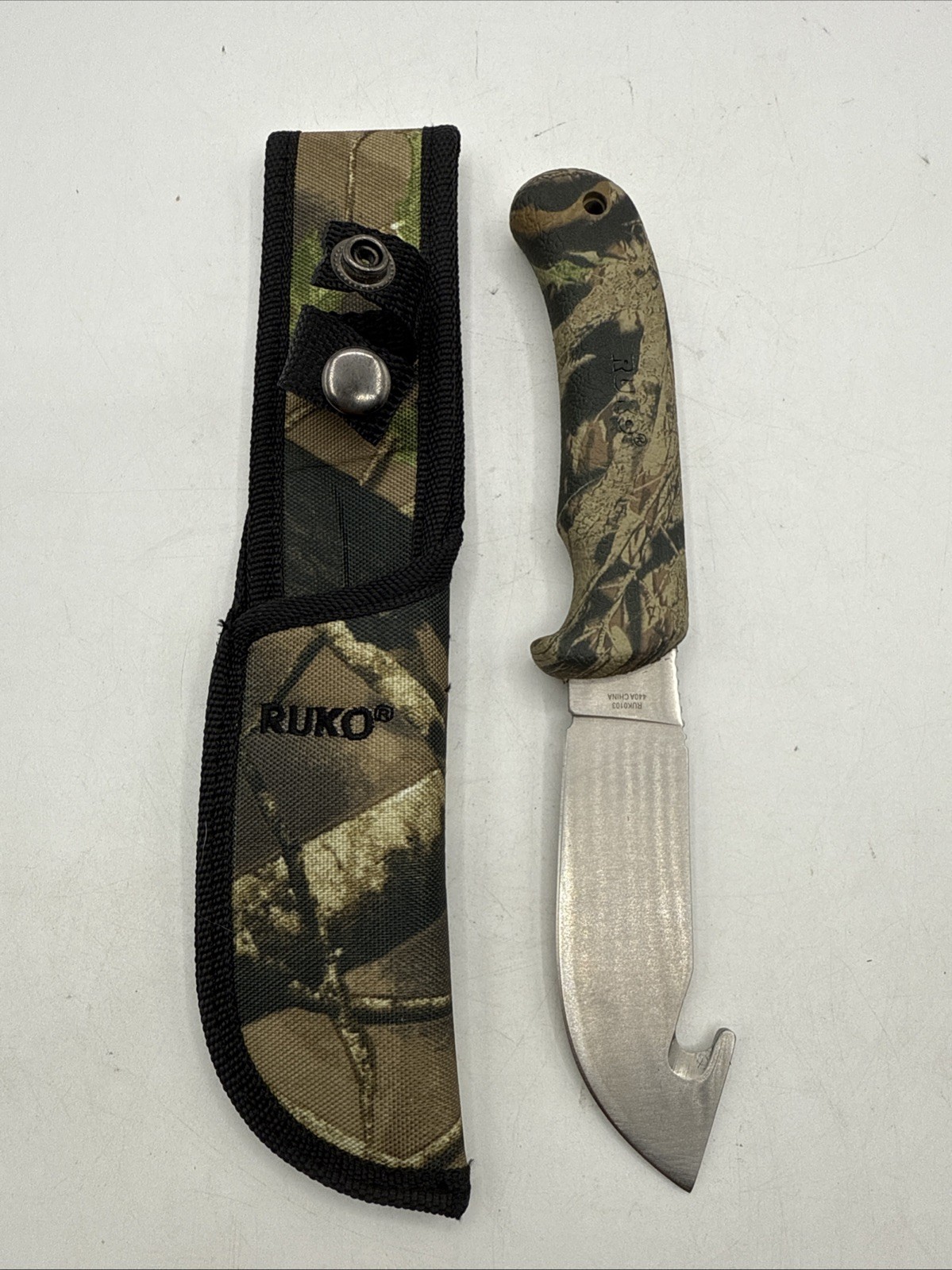 RUKO fixed blade Camo Hunting Knife