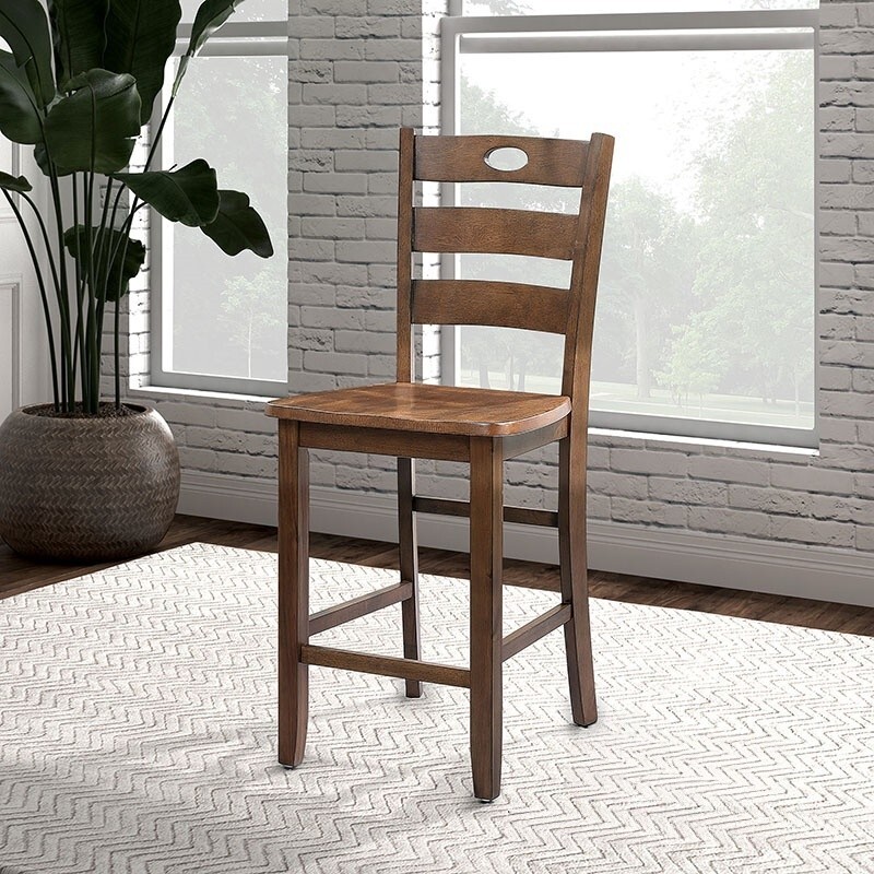 Solid Wood Traditional Dining Table Set of 5 Walnut Finish 1 Table and 4 Chairs