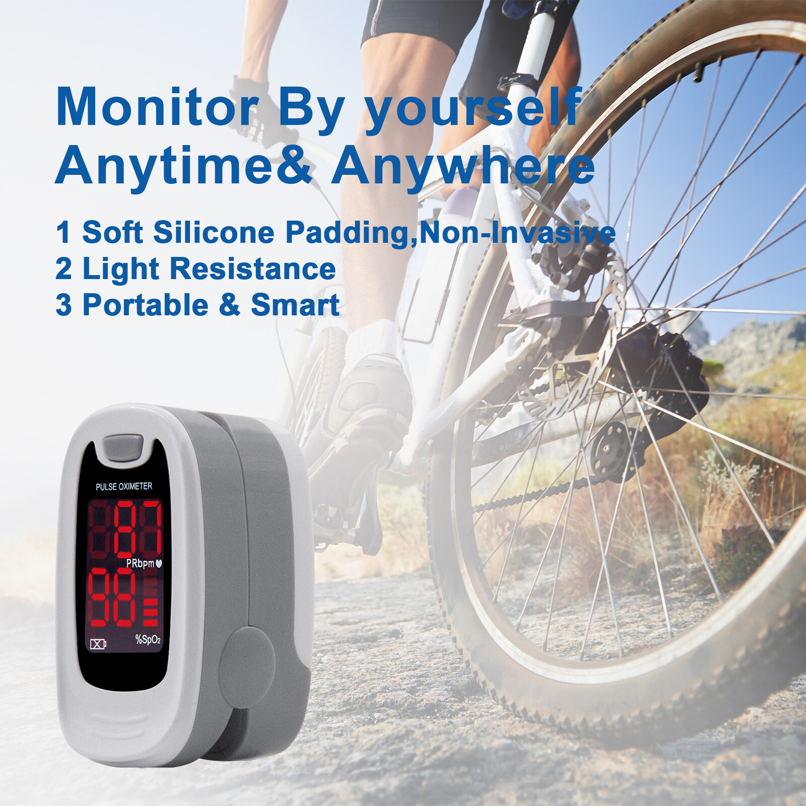CONTEC CMS50M Pulse Oximeter Blood Oxygen SpO2 and PR value through the finger