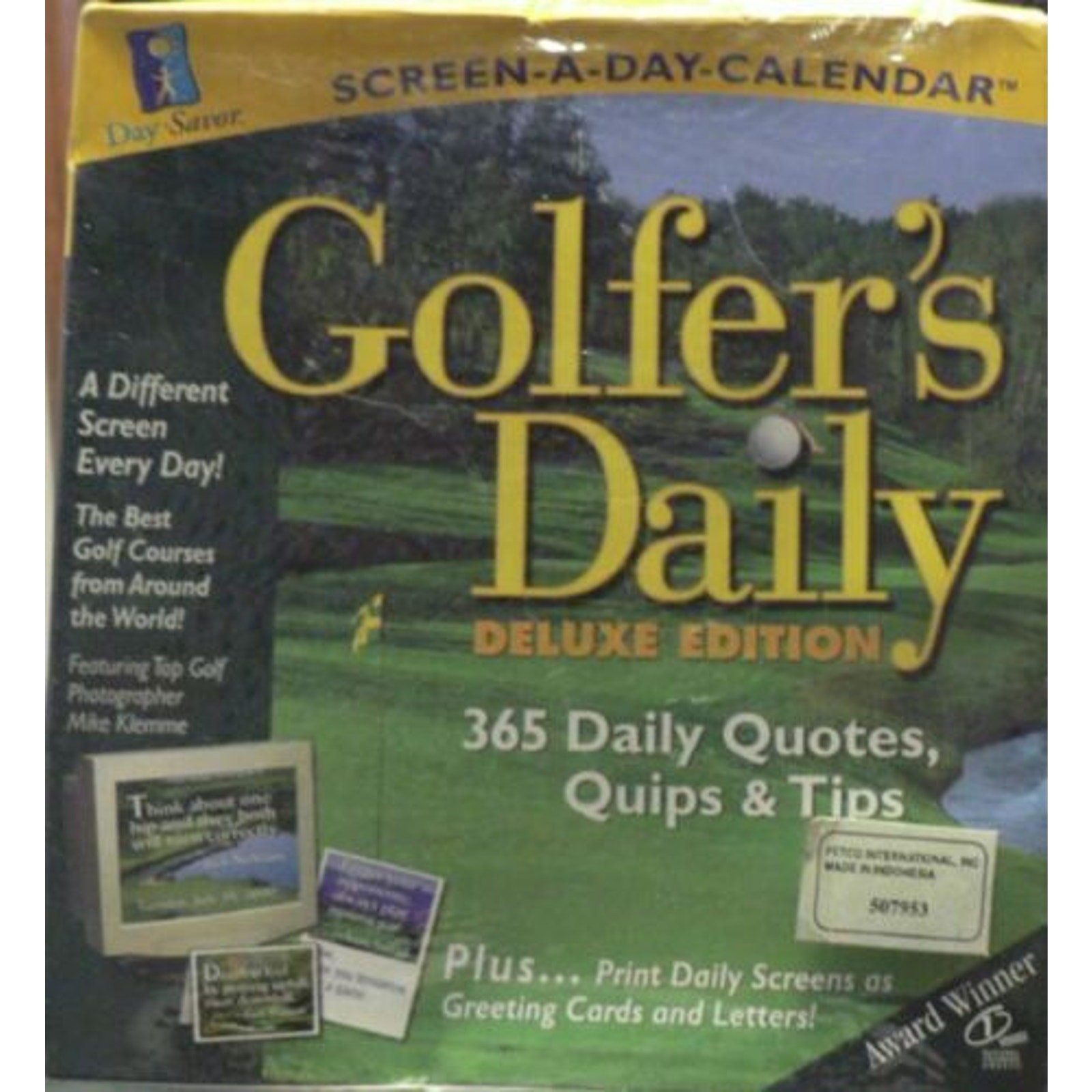 Golfer's Daily Screen A Day Calendar Quotes Quips Tips Greeting Cards Letters