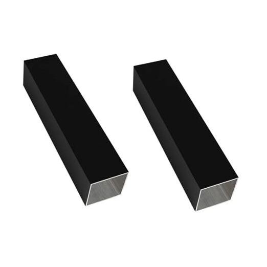 Black Aluminum Square Tubing 2Pcs 40mm x 40mm x 300mm Long Wall L: 11.81" / 300