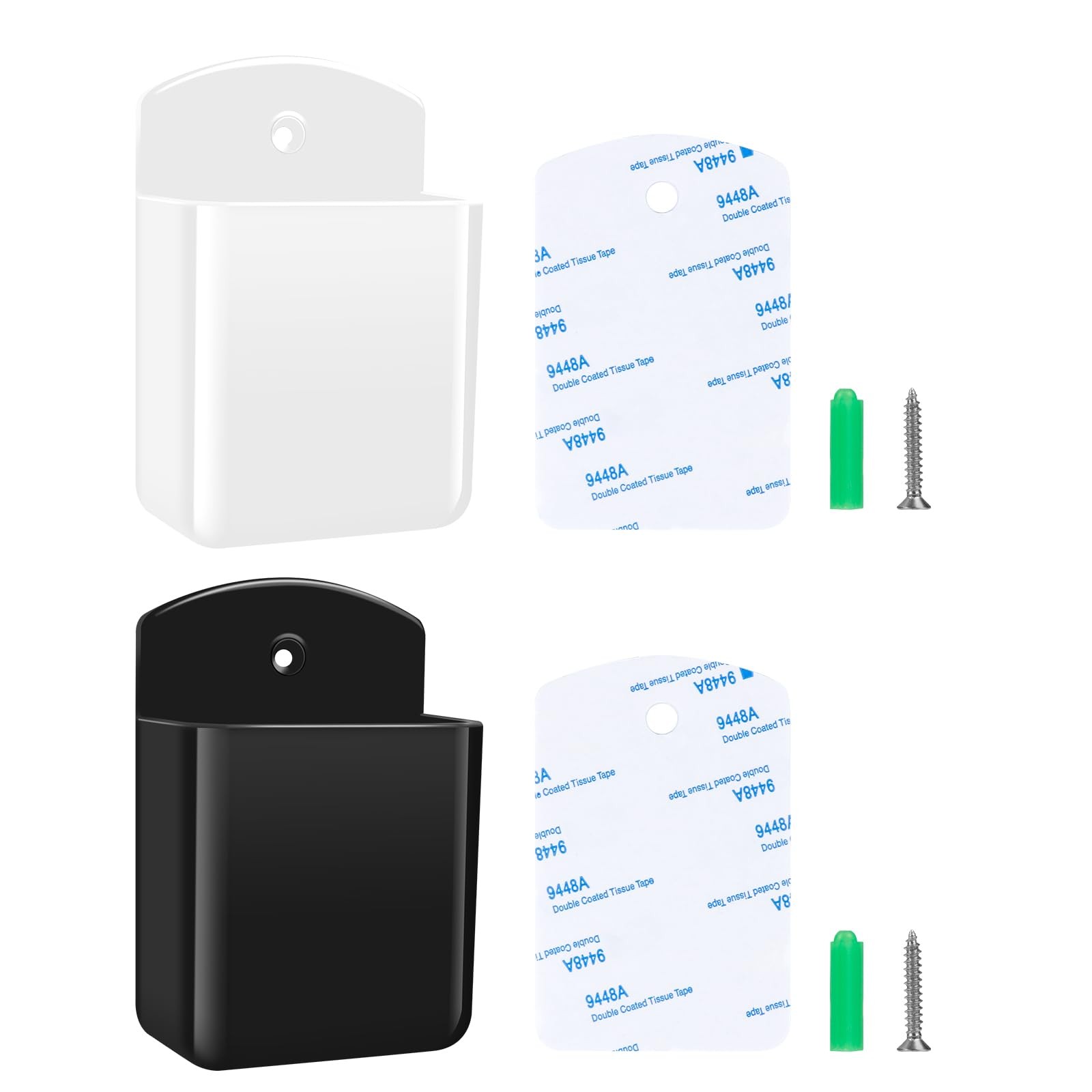 2 Pack Self Adhesive Remote Control Wall Mount Holder Storage Organizer
