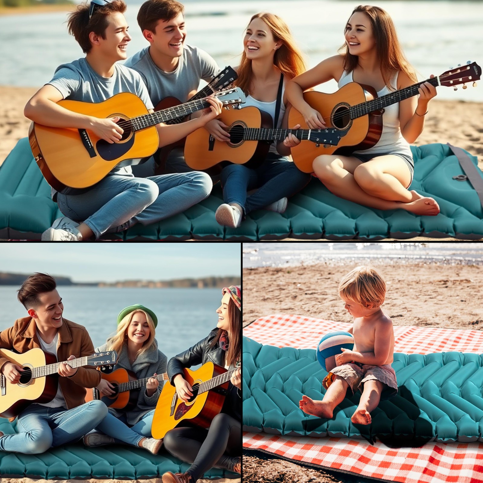 Sleeping Pad with Pillow, Self Inflating Extra-Thick, Ultralight Sleeping Mat...