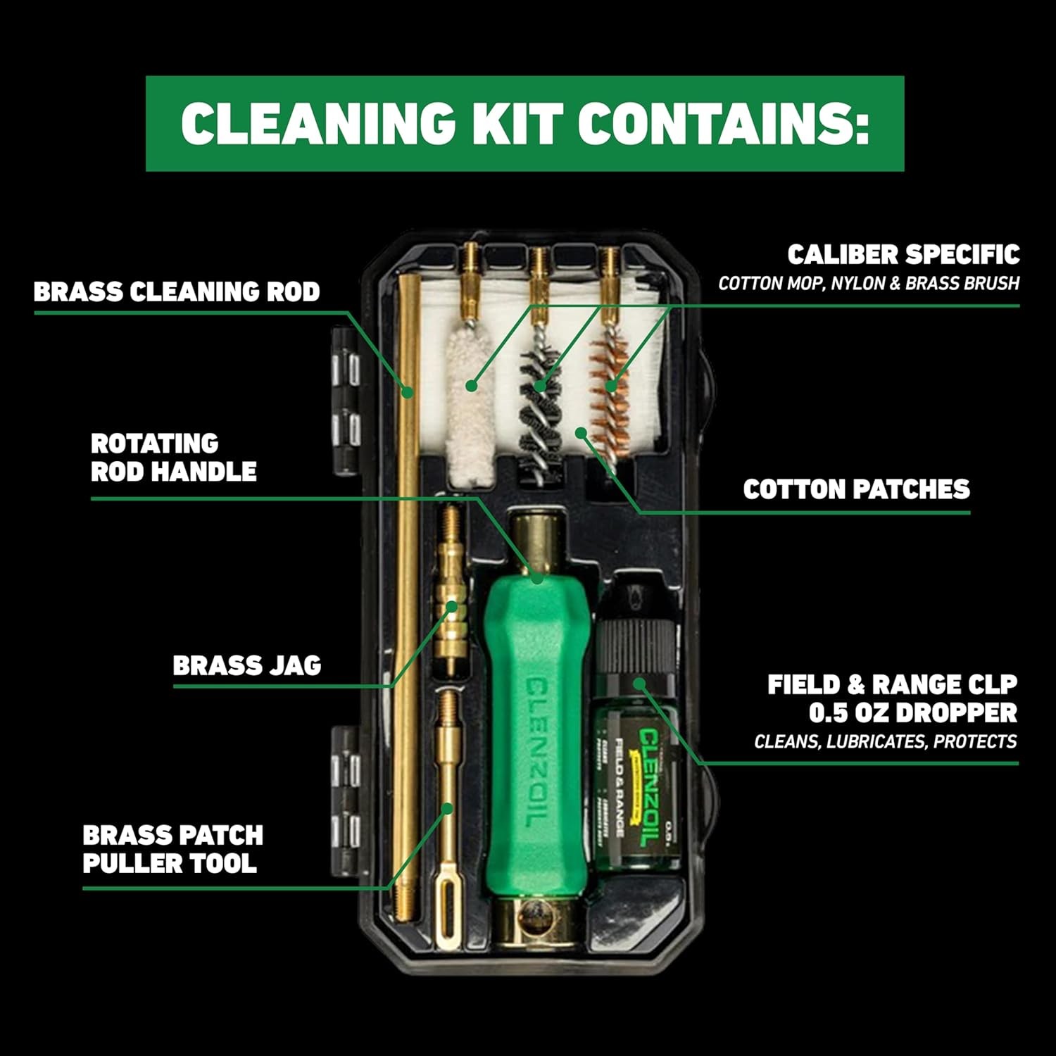 Field & Range Pistol Basics Cleaning Kit Multi-Caliber Handgun Cleaning Set