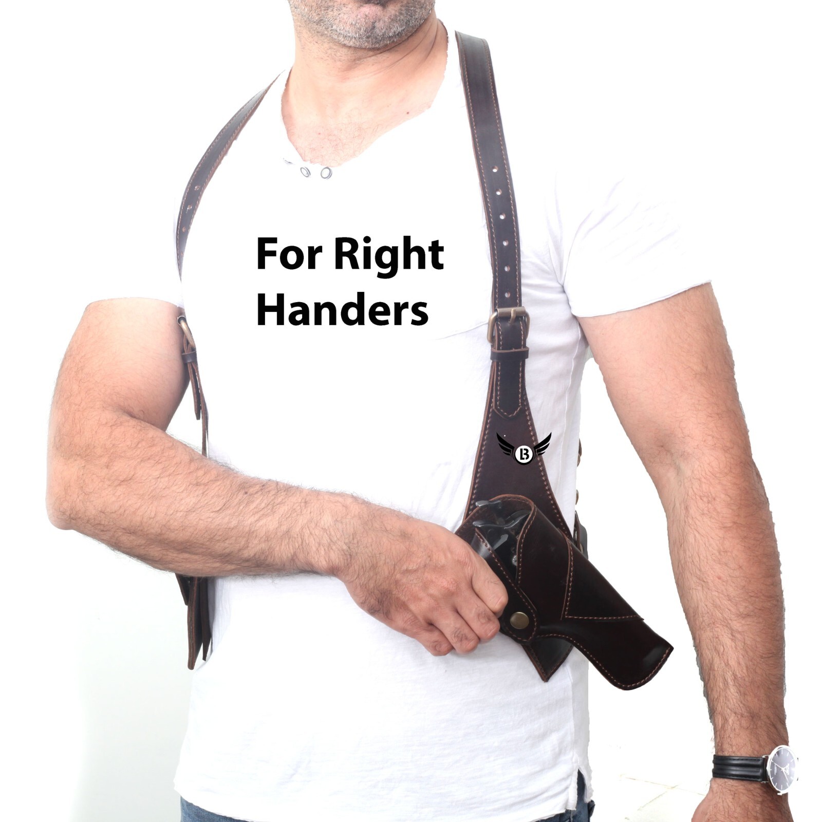 Concealed Holster Cowhide Leather Vertical Right Left & Handers Universal Size