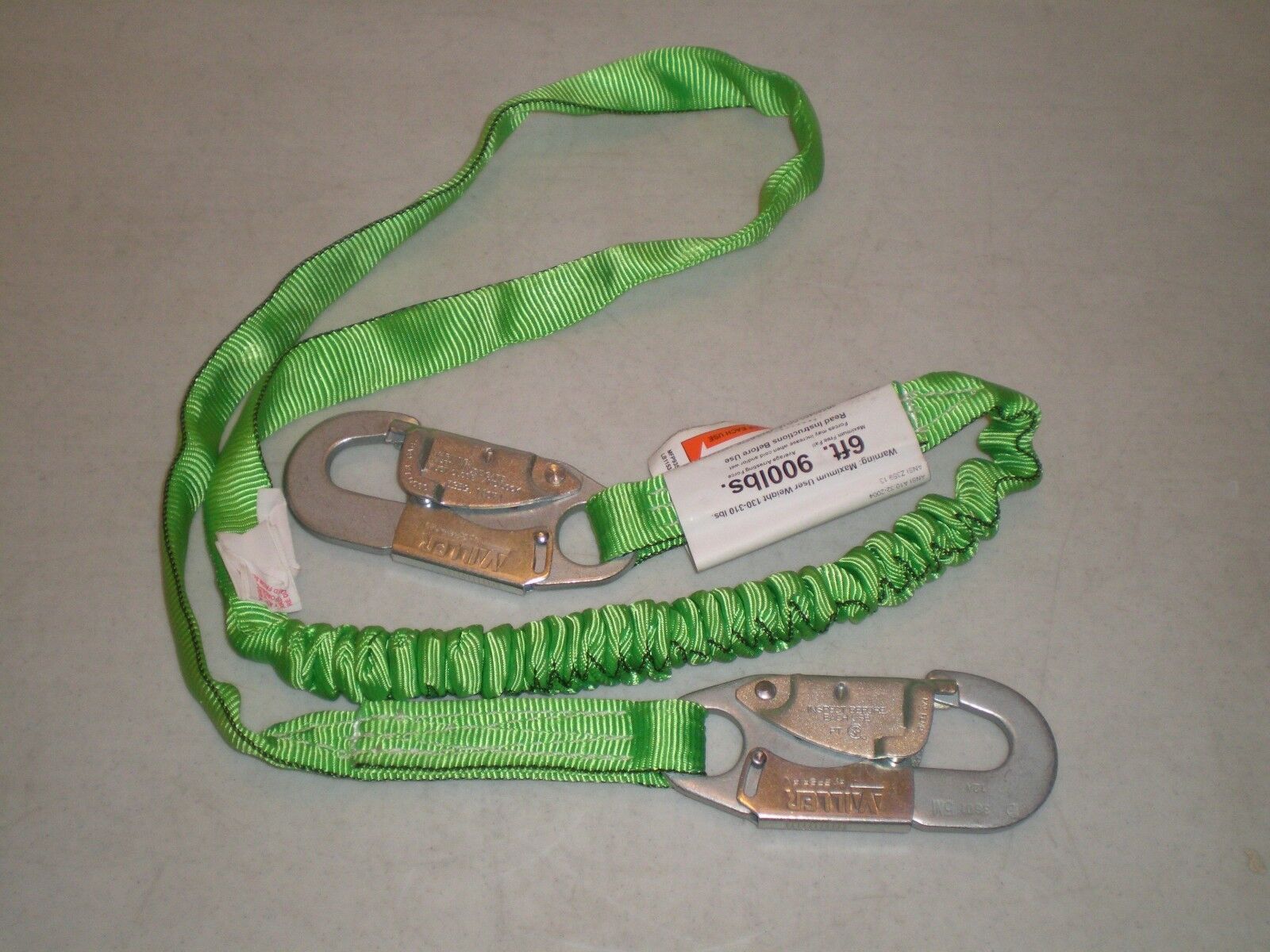 New! Miller 216TWLS-Z7/6FTGN by Honeywell Shock Absorbing Lanyard 6', 900 lbs.