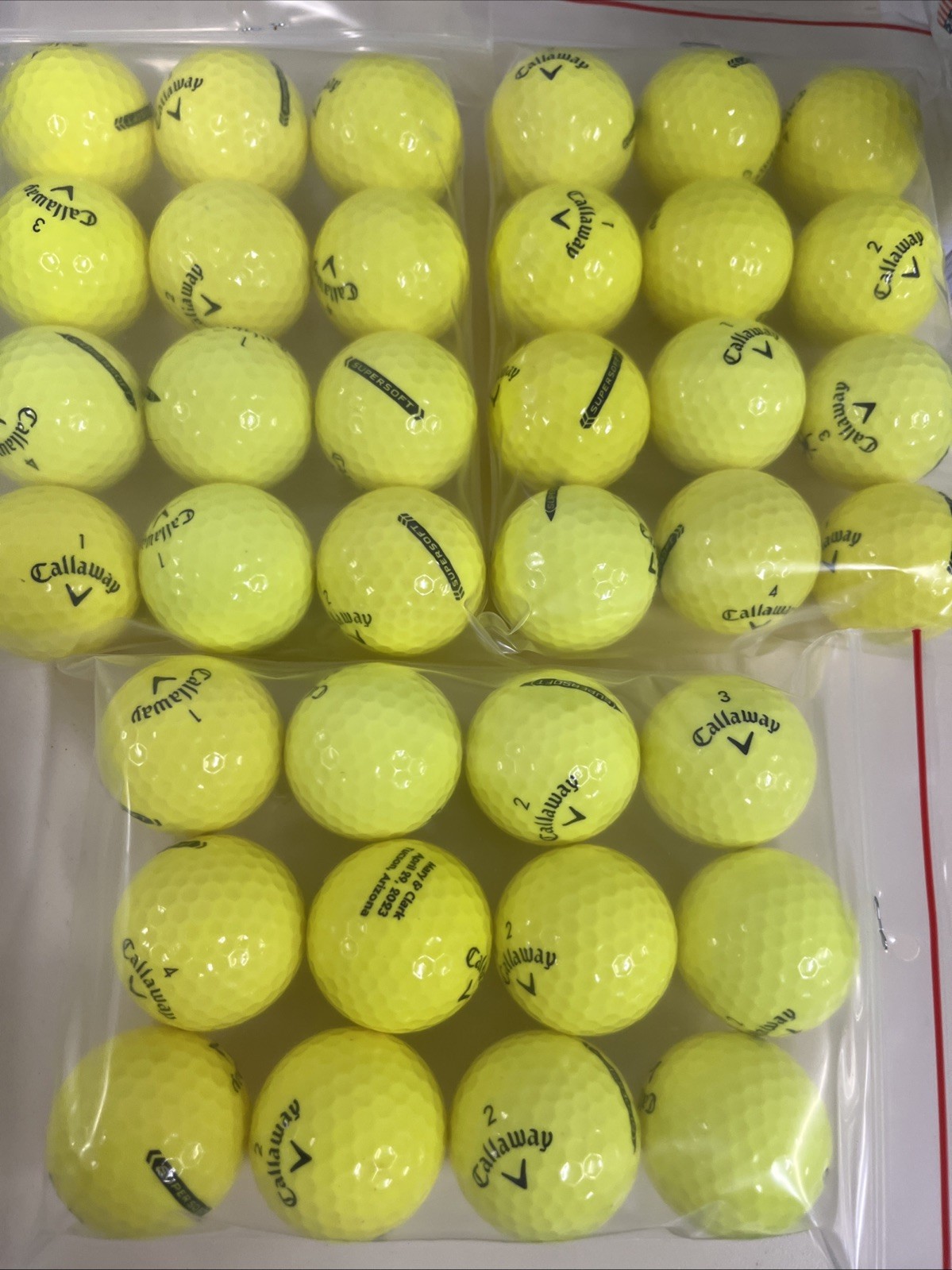 3 DOZEN 5-A CALLAWAY SUPERSOFT ( YELLOW ) GOLF BALLS