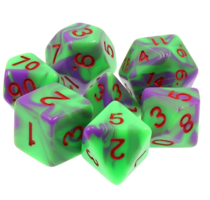 🧟🪦 Zombie Flesh Dice Set | RPG DnD Dungeons Dragons AD&D Pathfinder d20