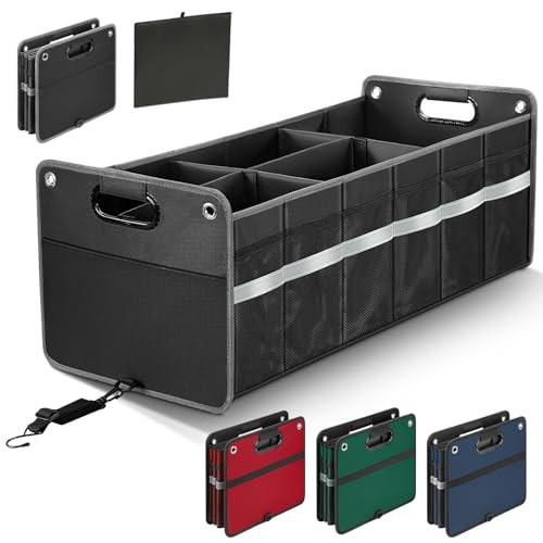 Car Trunk Organizer, Car Storage Organizer, Collapsible Multi 100L Black