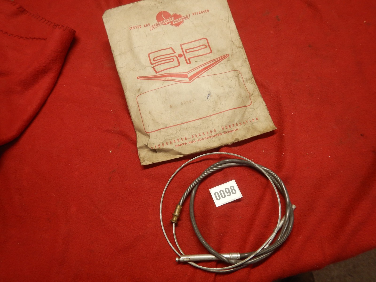 NOS 53 STUDEBAKER C K CAR HAWK FRONT EMERGENCY PARKING BRAKE CABLE 533021 1953